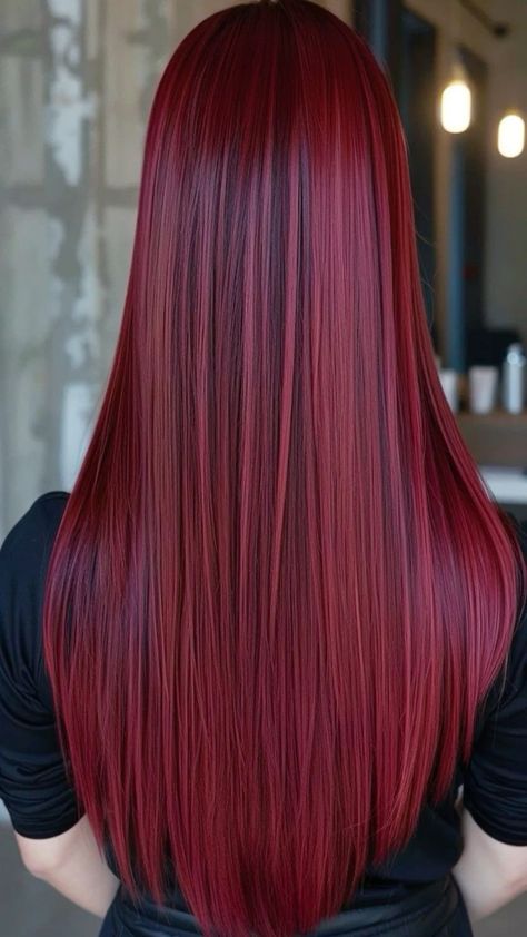 Cheveux rouges cerise vibrants pour un look audacieux