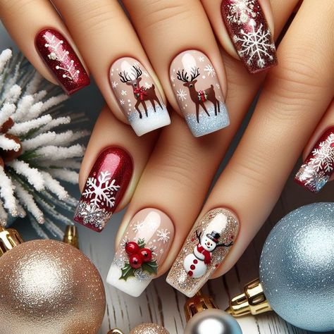 50 idées d'ongles fun pour Noël original 2024