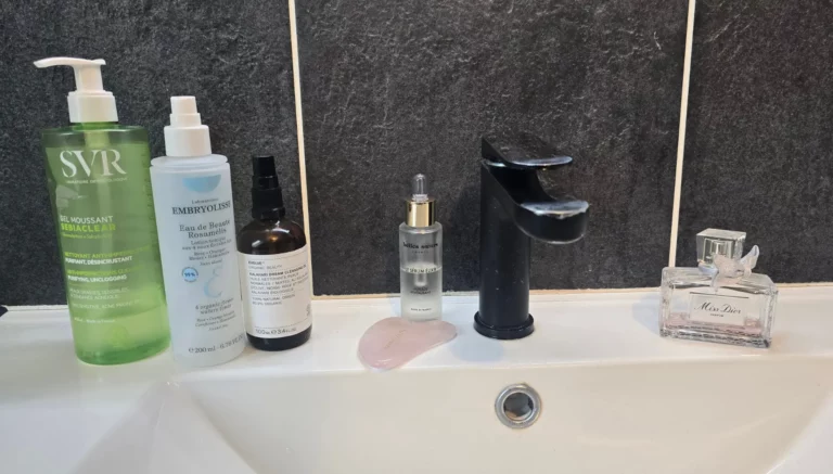 sur mon lavabo produits skincare tendance